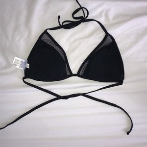 Black bikini top with mesh lining